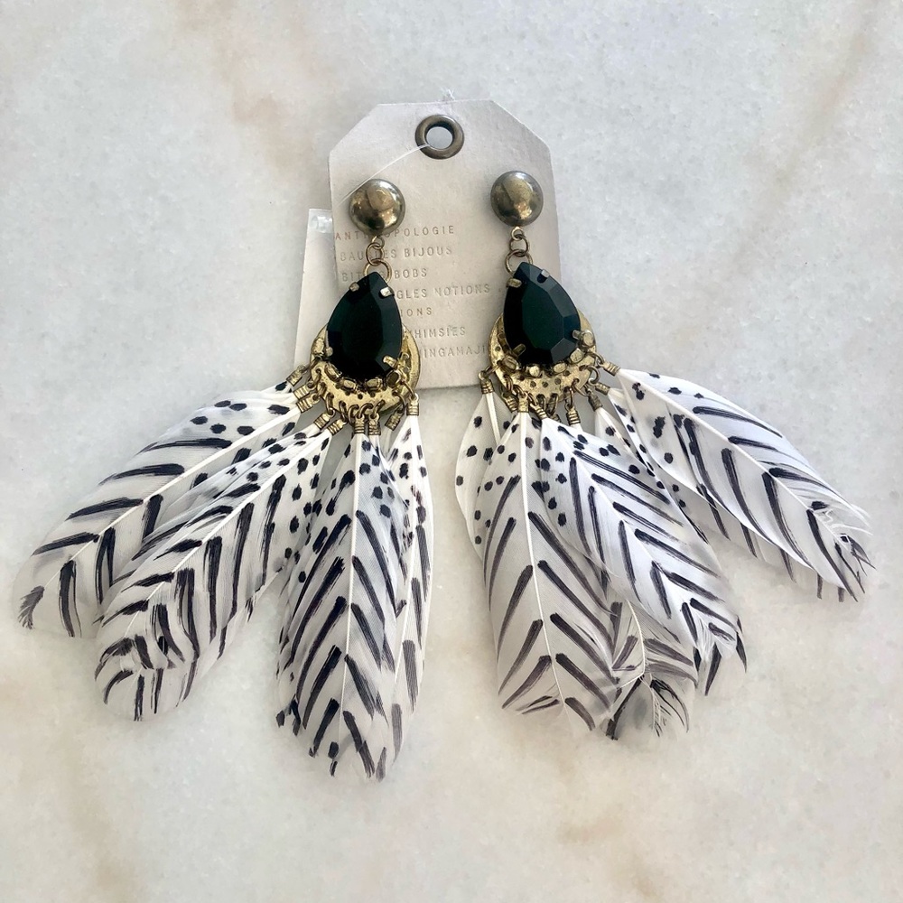 Anthropologie Feather Statement Earings